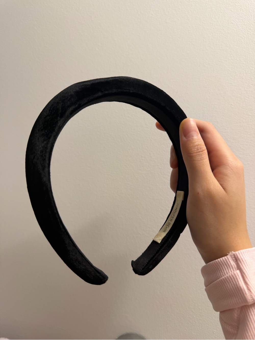 Jennifer Behr Black Velvet Padded Headband - Women Accessories
